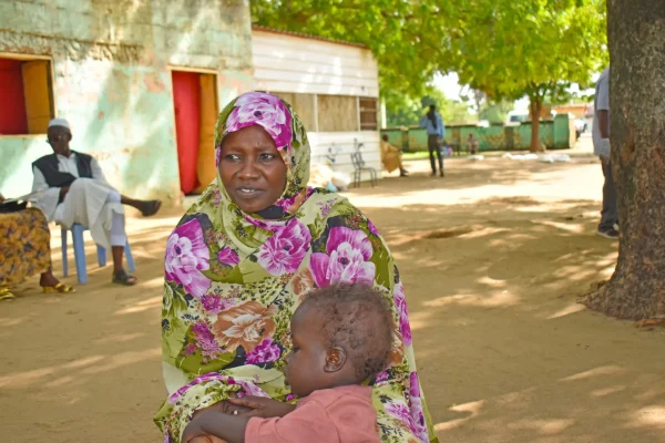 Rehab lives with her husband and 7 children in a school in a camp for displaced people in Sudan.