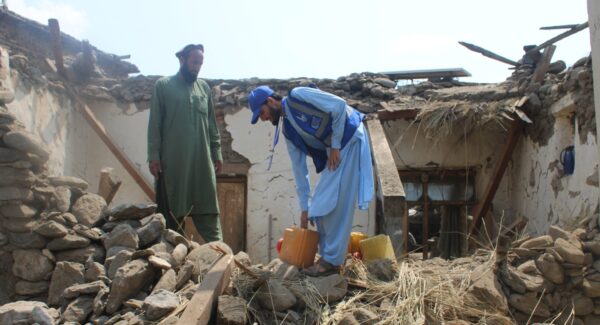 Islamic Relief aid worker in Afghanistan supporting vulnerable people in the affected areas of the earthquake